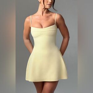 NWT Sthcute Yellow Spaghetti Strap Cocktail Dress M B38